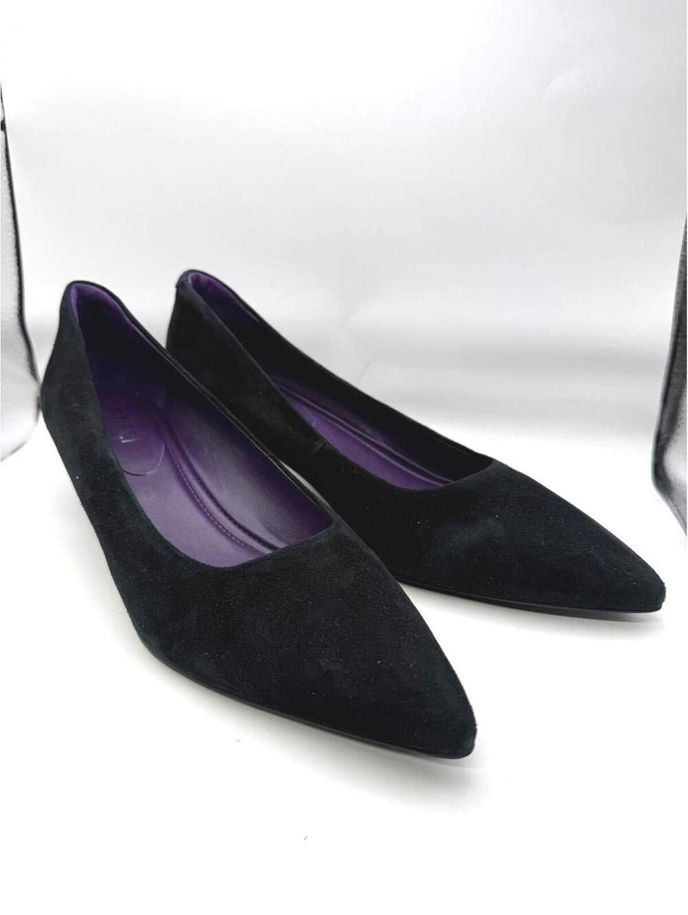 8.5 Vaneli Tabia Black Suede Pumps Heels Shoes